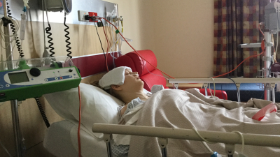 Natalie in hospital